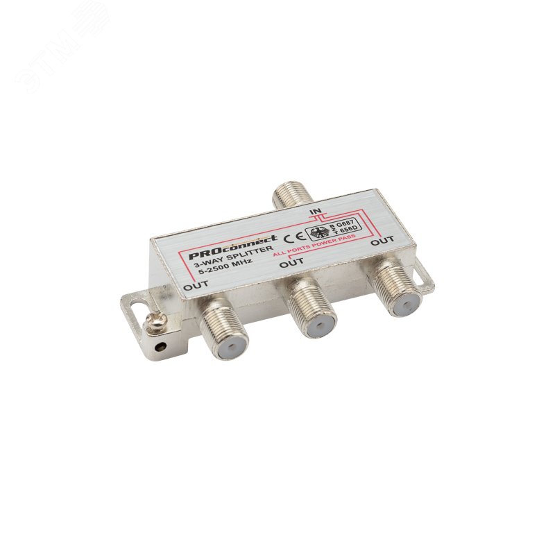 Изображение товара Делитель ТВ х 3 под F-разъём 5-2500 МГц СПУТНИК (шт)