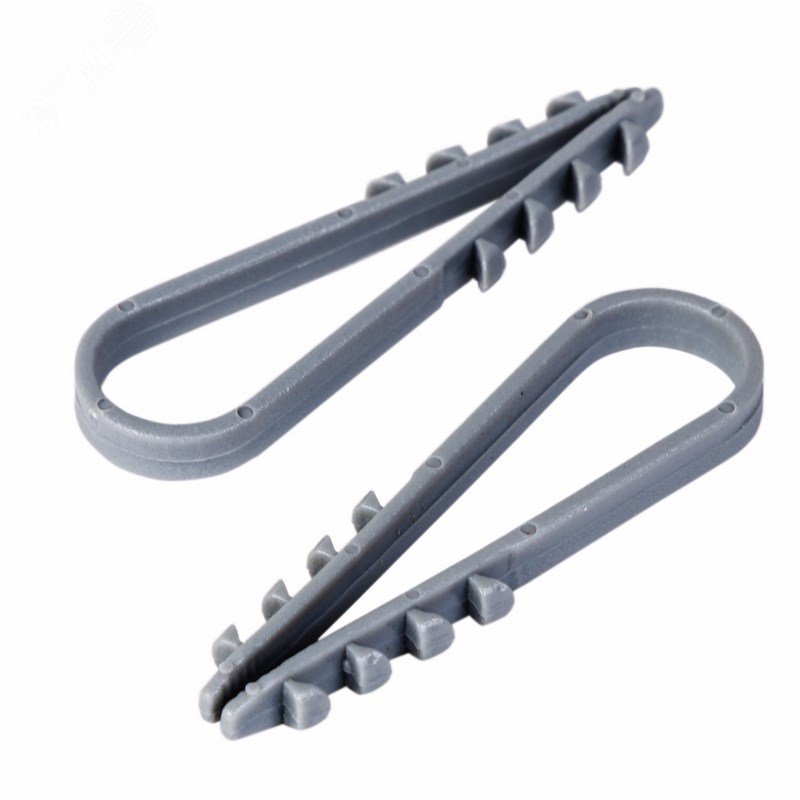 Изображение товара Дюбель-хомут нейлоновый 11-18 мм, круглый, серый (100 шт/уп) (упак)