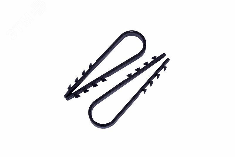 Изображение товара Дюбель-хомут нейлоновый 11-18мм. круглый. черный (100 шт/уп) (упак)