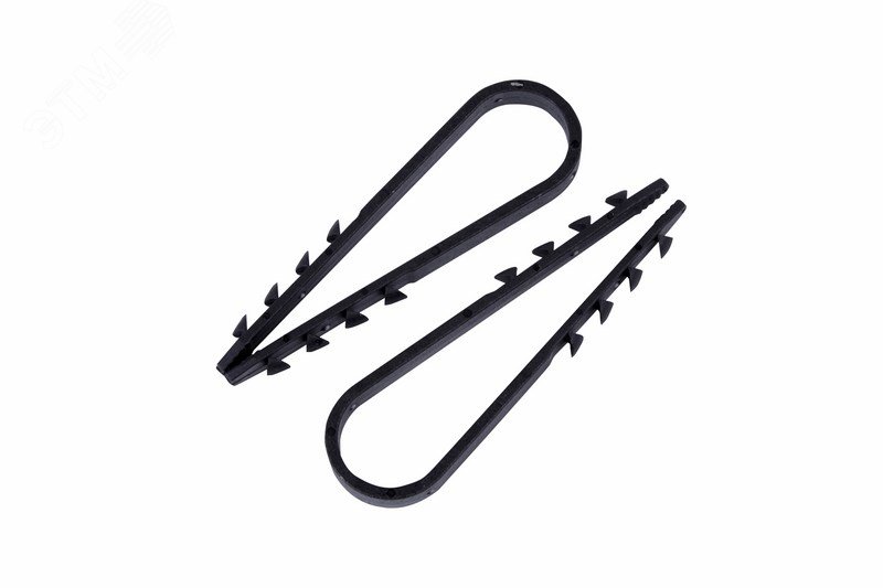 Изображение товара Дюбель-хомут нейлоновый 19-25 мм, круглый, черный (100 шт/уп) (упак)