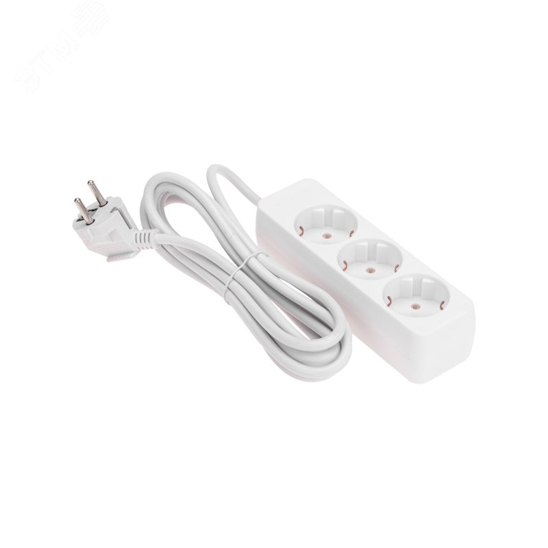 Изображение товара Удлинитель PROconnect 3 гнезда 3 метра с заземлением и универсальными розетками