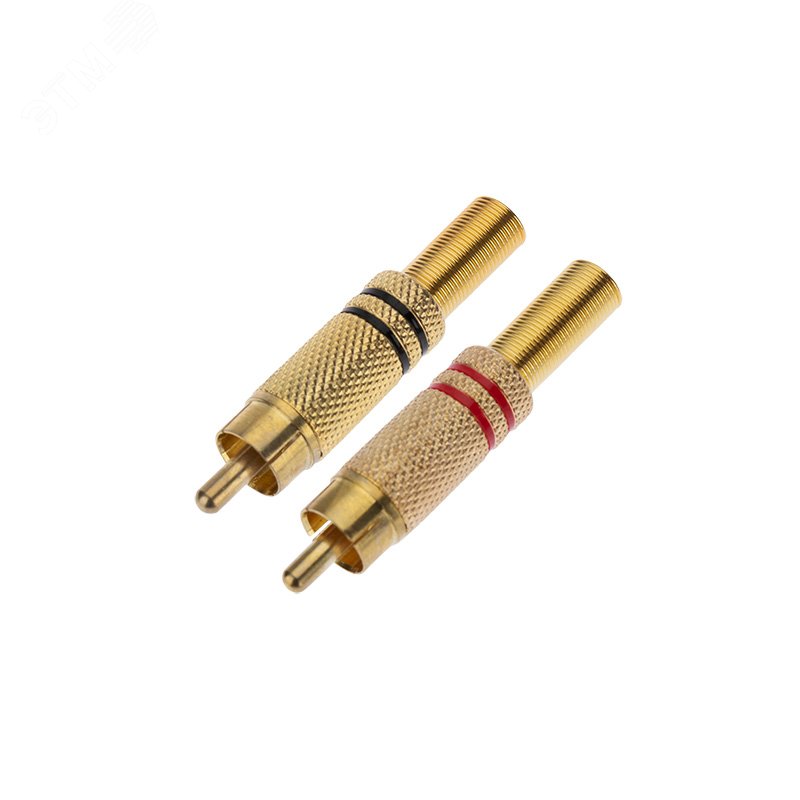 Изображение товара Разъем штекер RCA металл пайка ProConnect золото черный/красный
