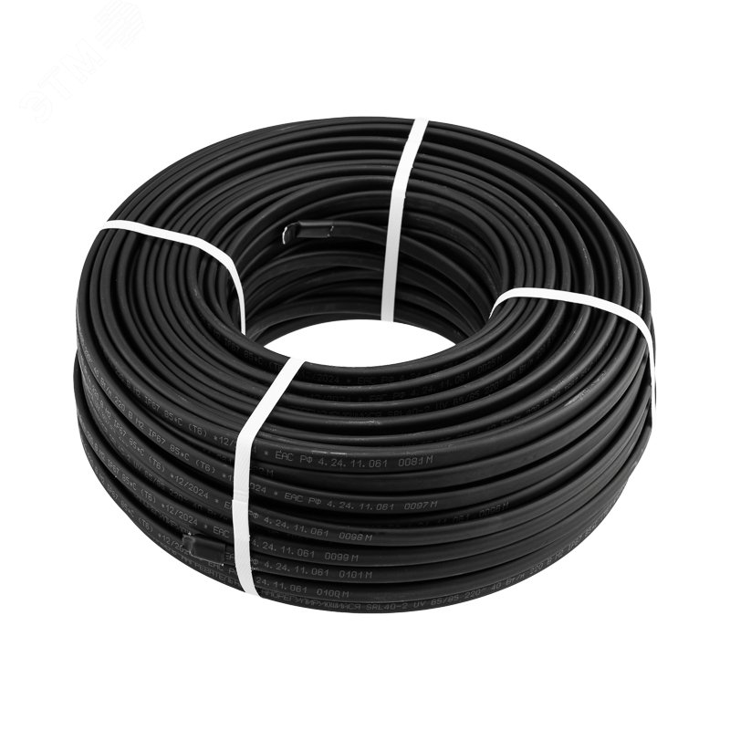 Изображение товара Саморегулирующийся нагревательный кабель SRL40-2 30Вт/м 100м черный для труб и полов