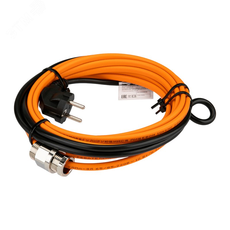 Изображение товара Кабель греющий саморегулирующийся 10 ККНС 2ЛПп-ЭЛ 65/85 4м 40Вт для труб