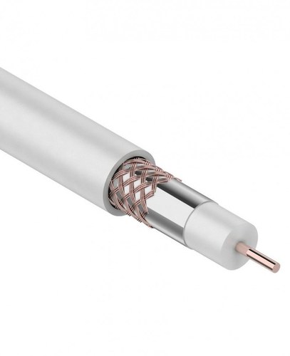 Кабель коаксиальный LIGHT RG-6U 75 Ом CCS/Al/Al бухта 100 м бел