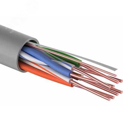 Изображение товара Витая пара U/UTP 4PR 24AWG CCA CAT5e PVC IN серый 305 м (м)