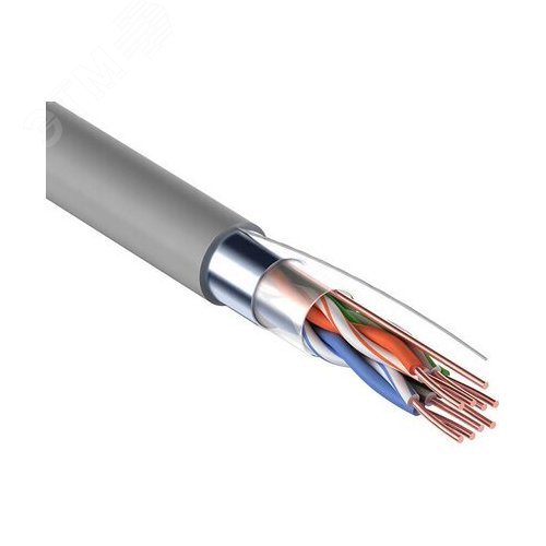 Изображение товара Витая пара F/UTP 4PR 24AWG CAT5е SOLID PVC IN серый 305 м (м)