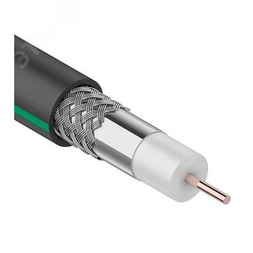Изображение товара Кабель коаксиальный SAT 703 B, Cu/Al/Al, 75%, 75 Ом, OUT, черный, 100 м (м)