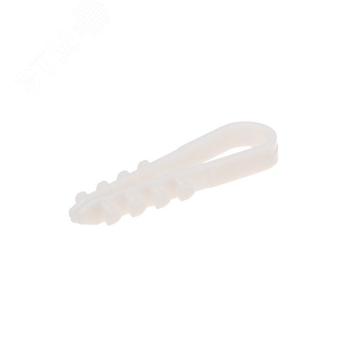 Изображение товара Дюбель-хомут нейлоновый 5-10 мм. круглый. белый (100 шт/уп) (упак)