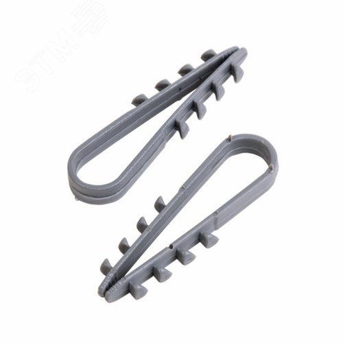 Изображение товара Дюбель-хомут нейлоновый 5-10 мм, круглый, серый (100 шт/уп) (упак)