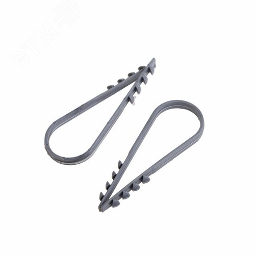 Изображение товара Дюбель-хомут нейлоновый 19-25 мм, круглый, серый (100 шт/уп) (упак)
