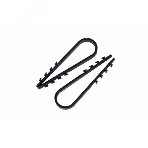 Изображение товара Дюбель-хомут нейлоновый 19-25 мм, круглый, черный (100 шт/уп) (упак)