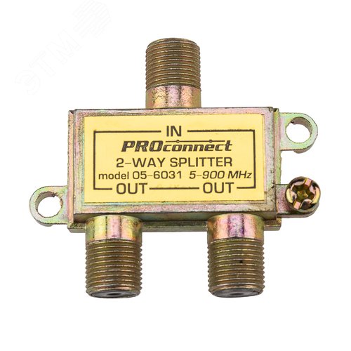 Изображение товара Делитель ТВ х 2 под F-разъём 5-900 МГц (шт)