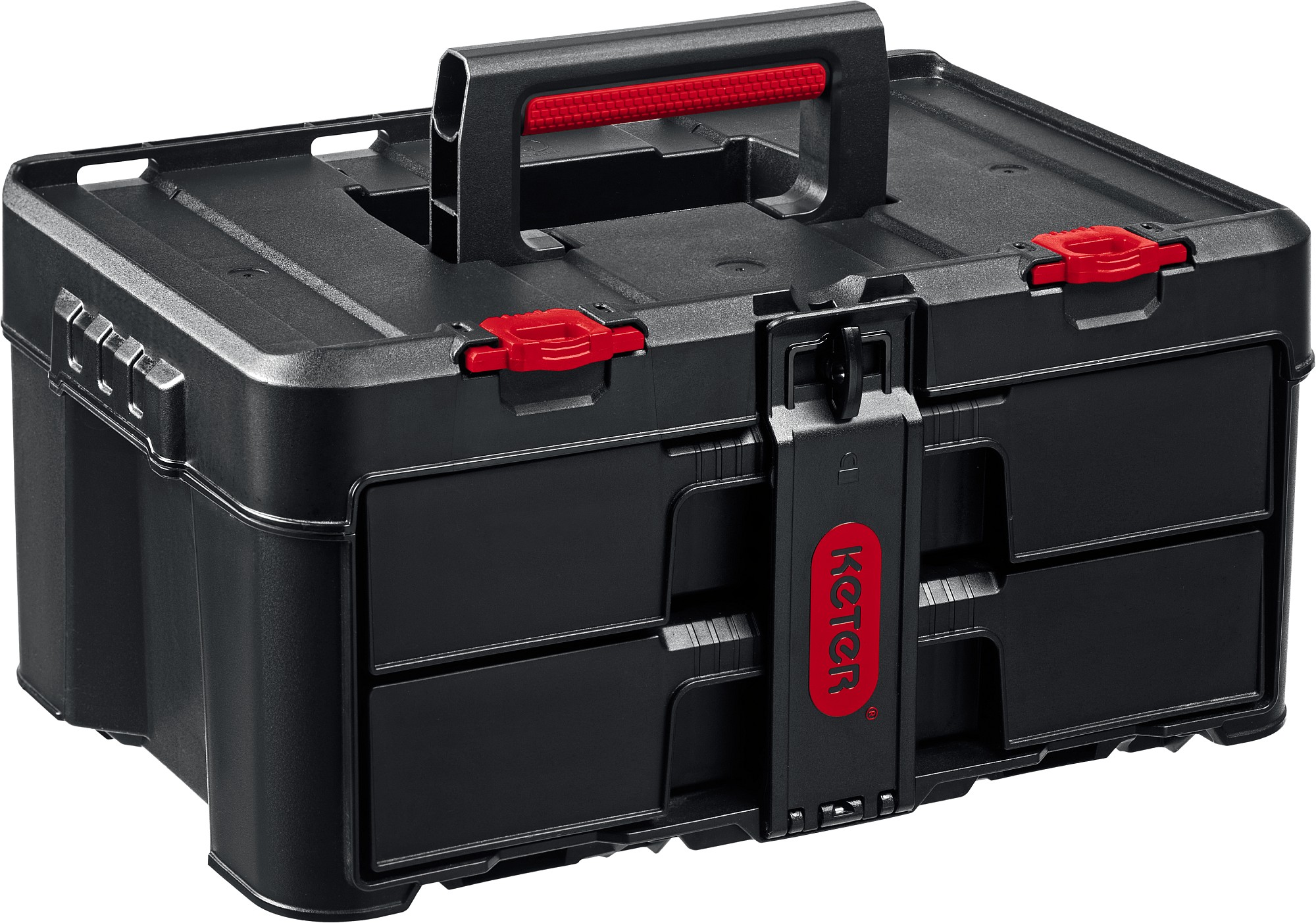 Ящик пластиковый с выдвижными полками STACKNROLL, 481x332x233 мм, (19'')