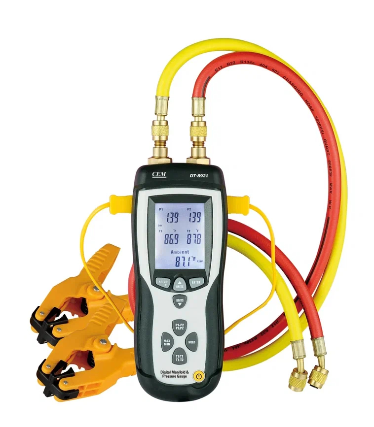 Манометр дифференциальный двухканальный - термометр DT-8921