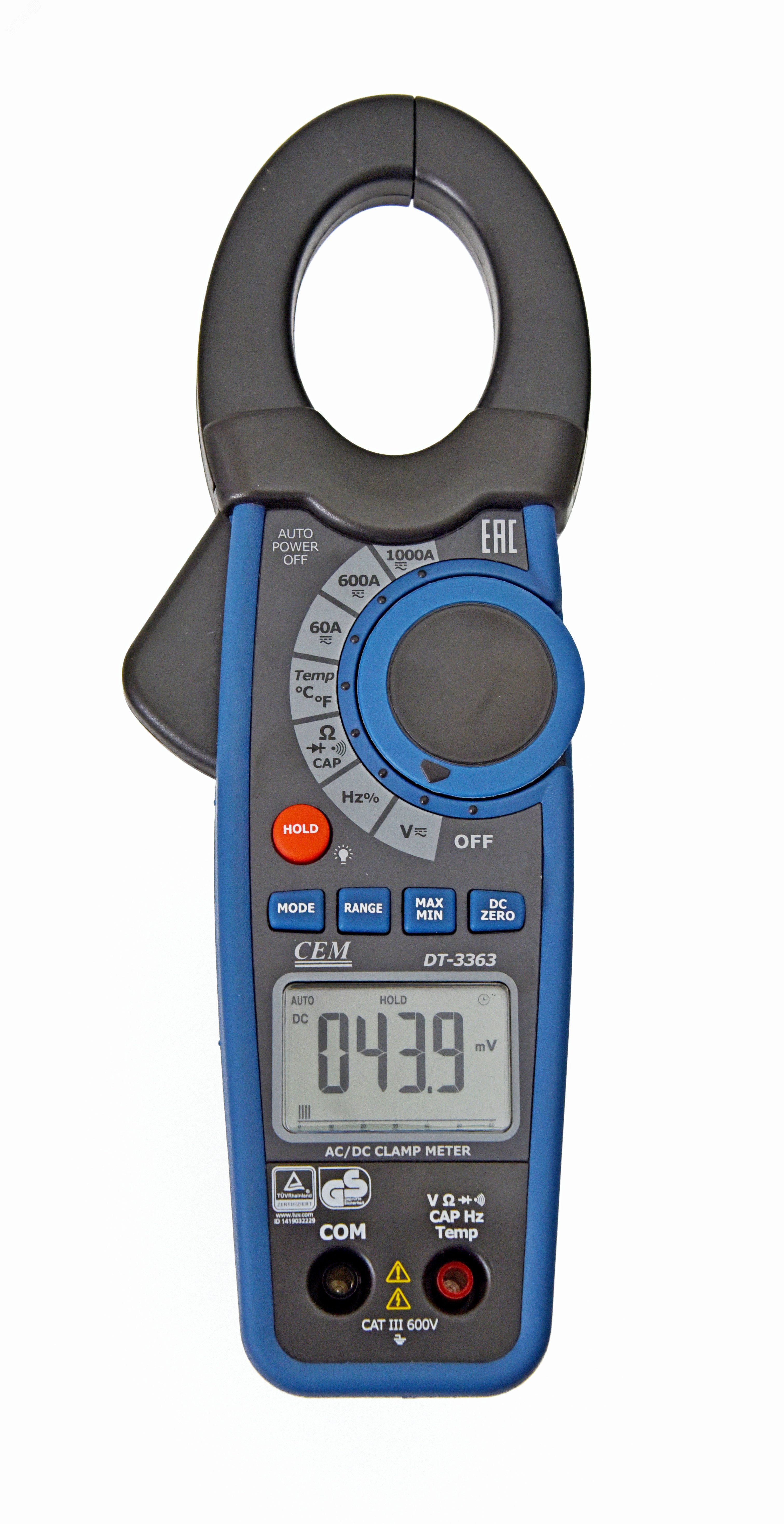 Изображение товара Клещи токовые DT-3363 с защитой и подсветкой дисплея