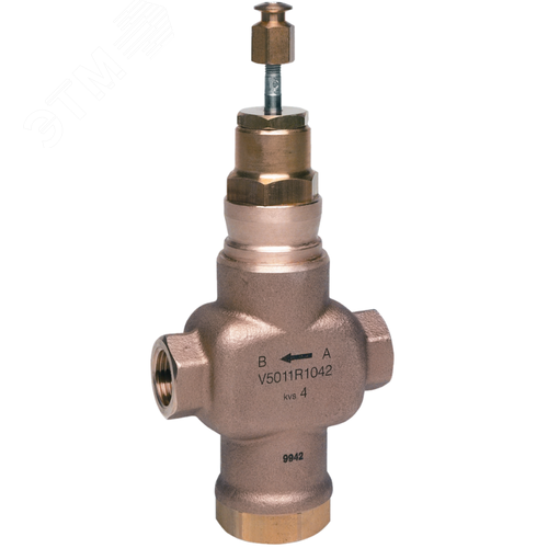 Изображение товара Клапан 2-х ходовой линейный муфтовый, PN16, DN32, Kvs 16, 20мм, 170C (шт)