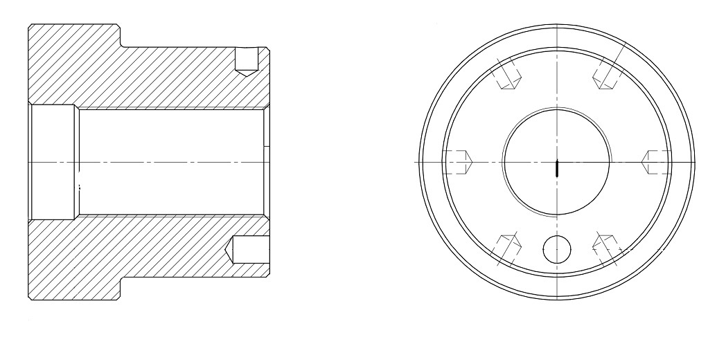 Гайка G 1 1/2'' 45 ч.ВК-450 с радиальными         отверстиями