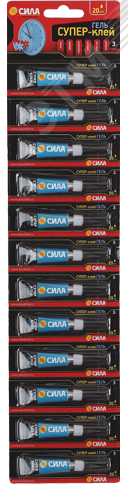 Изображение товара Супер-клей ГЕЛЬ 3 гр. лента BL-12 SSGBL12-3 СИЛА (шт)