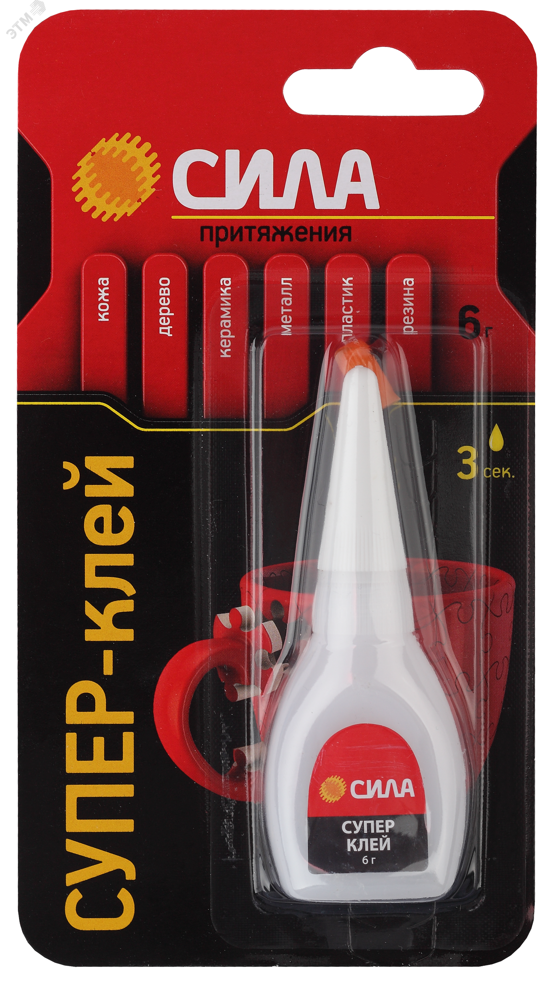 Изображение товара Супер-клей 6 г BL-1 ШБ SSBL1-6 СИЛА для ремонта мебели и интерьера