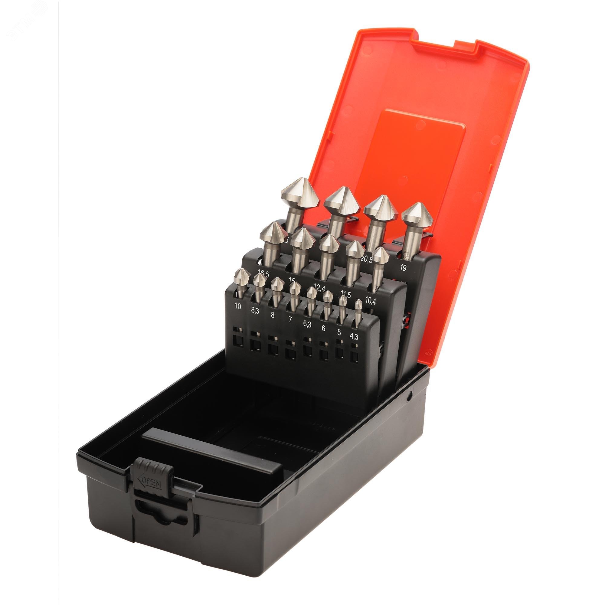 Изображение товара Набор зенковок 90° 4,3-25мм DIN335C HSS-G 3z 17шт (набор)