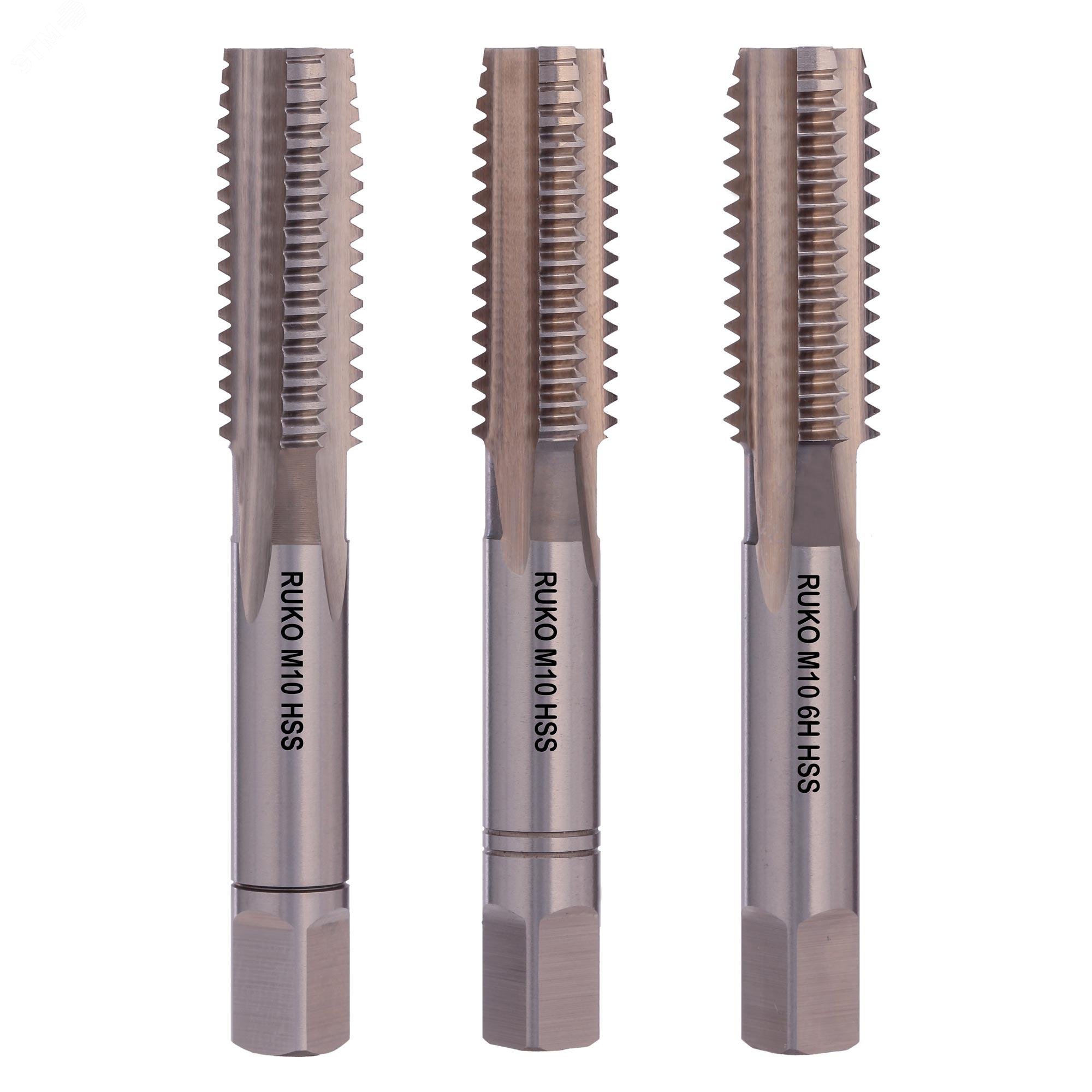 Изображение товара Набор метчиков 3шт М10х1,5 DIN352 6h HSS-G (комплект)