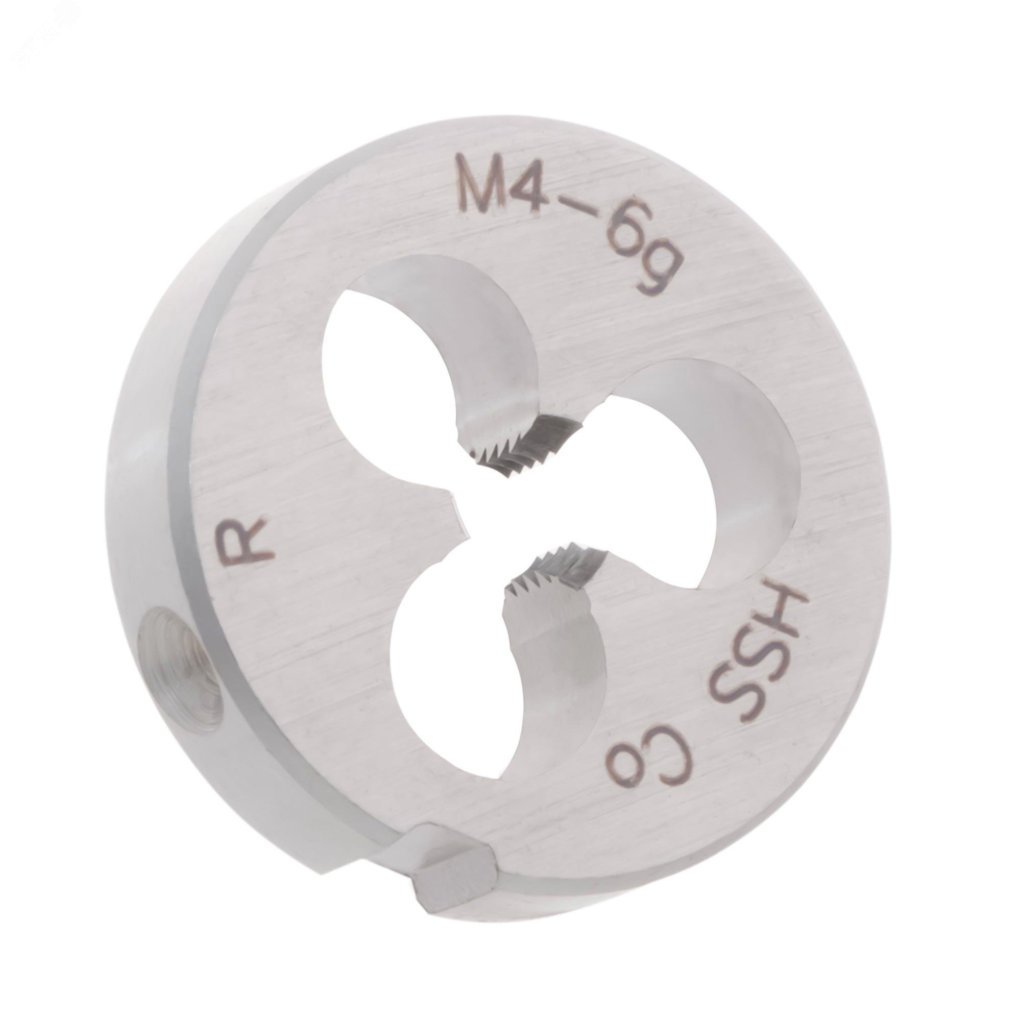 Изображение товара Плашка М4х0,7 HSSE DIN22568 6g 20х5мм высокая прочность резьба