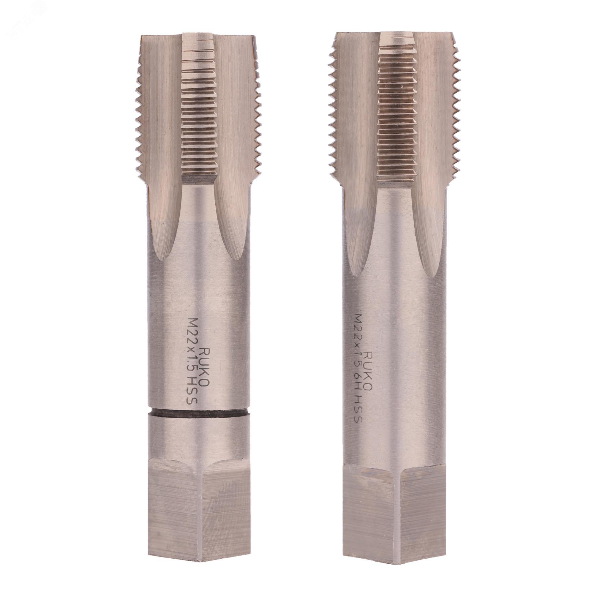 Изображение товара Набор метчиков для метрической резьбы M22x1,5 калибр Германия RUKO