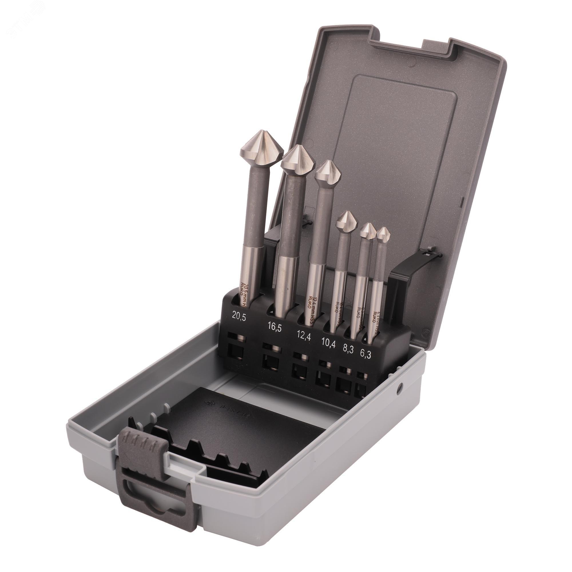 Изображение товара Набор зенковок удлиненных 90° 6,3-20,5мм HSS-G 3z 6шт