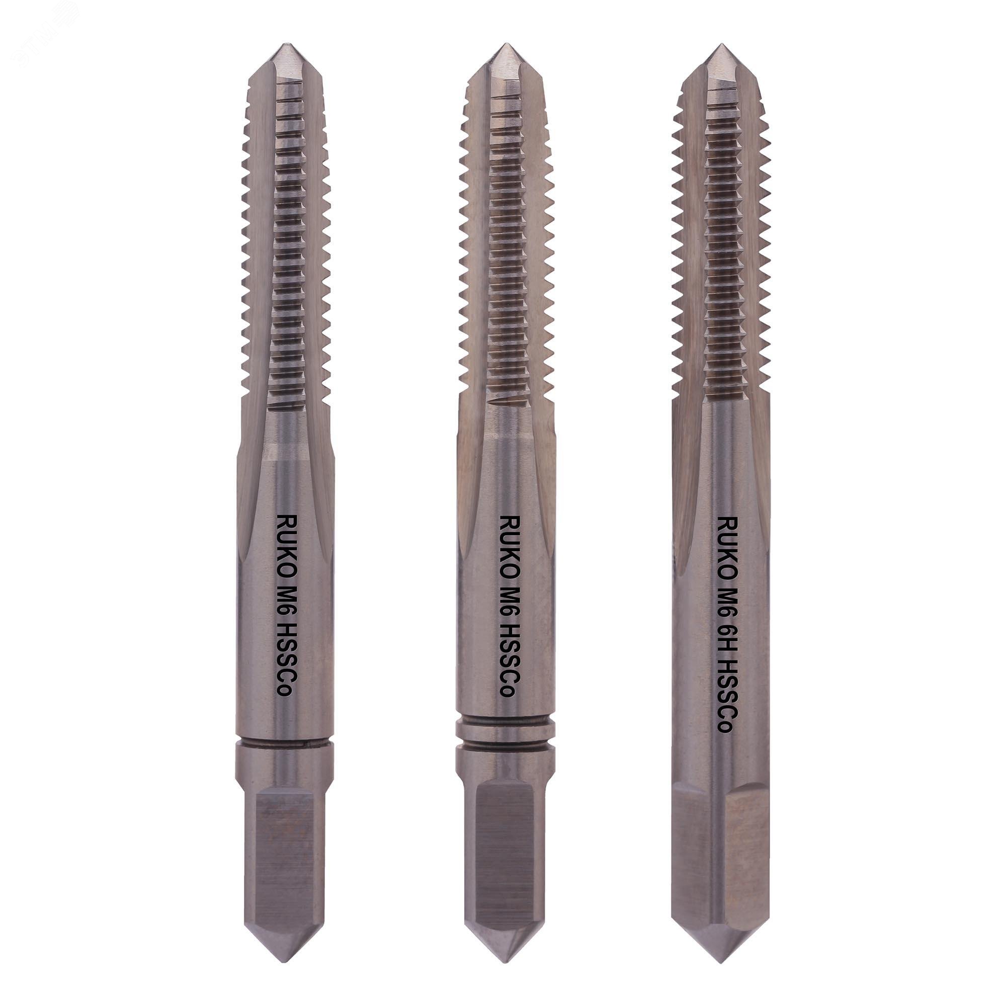 Изображение товара Набор метчиков 3шт М6х1,0 DIN352 6h HSSE (комплект)