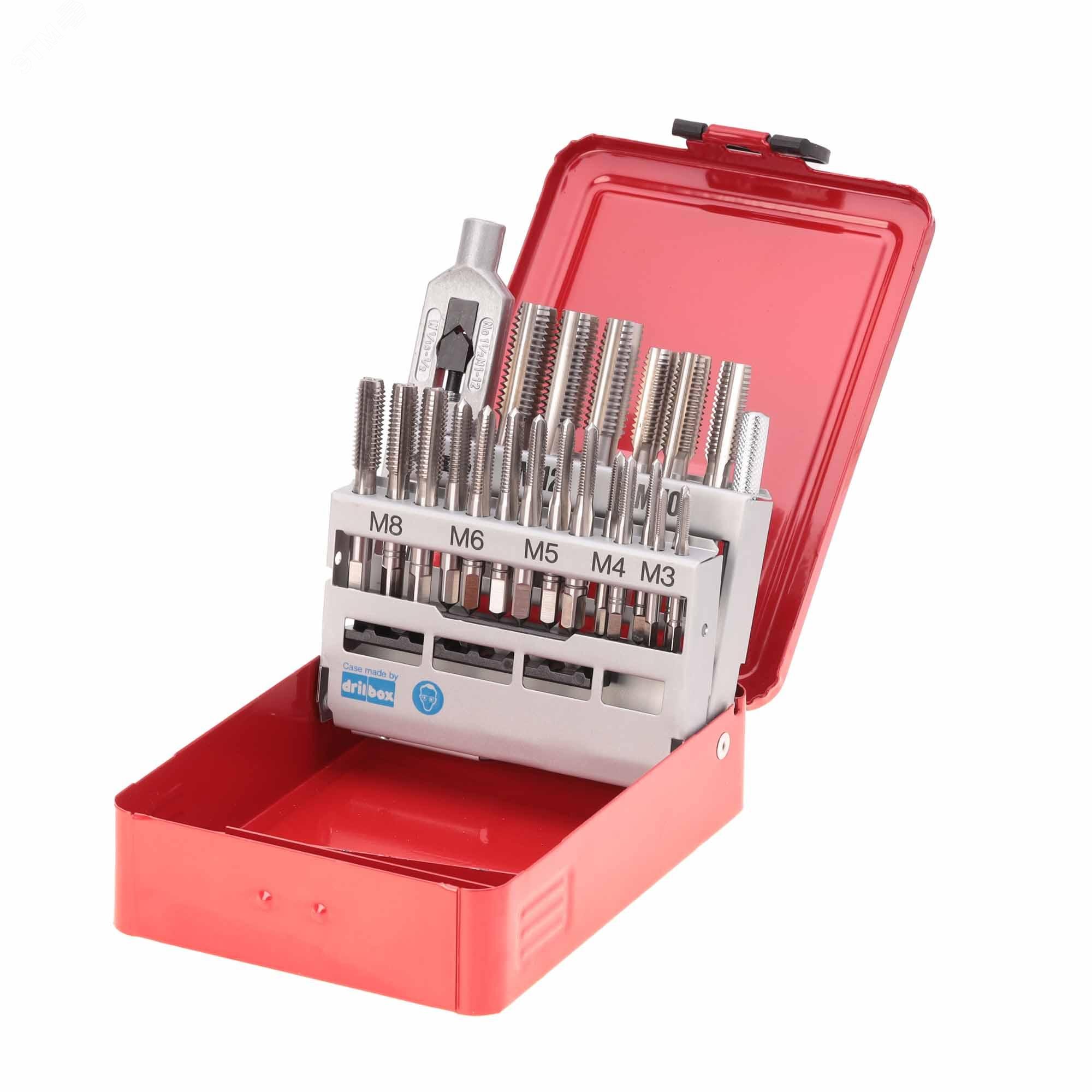 Изображение товара Набор метчиков M3-M12 HSSE DIN352 22пр профессиональный инструмент для внутренней резьбы