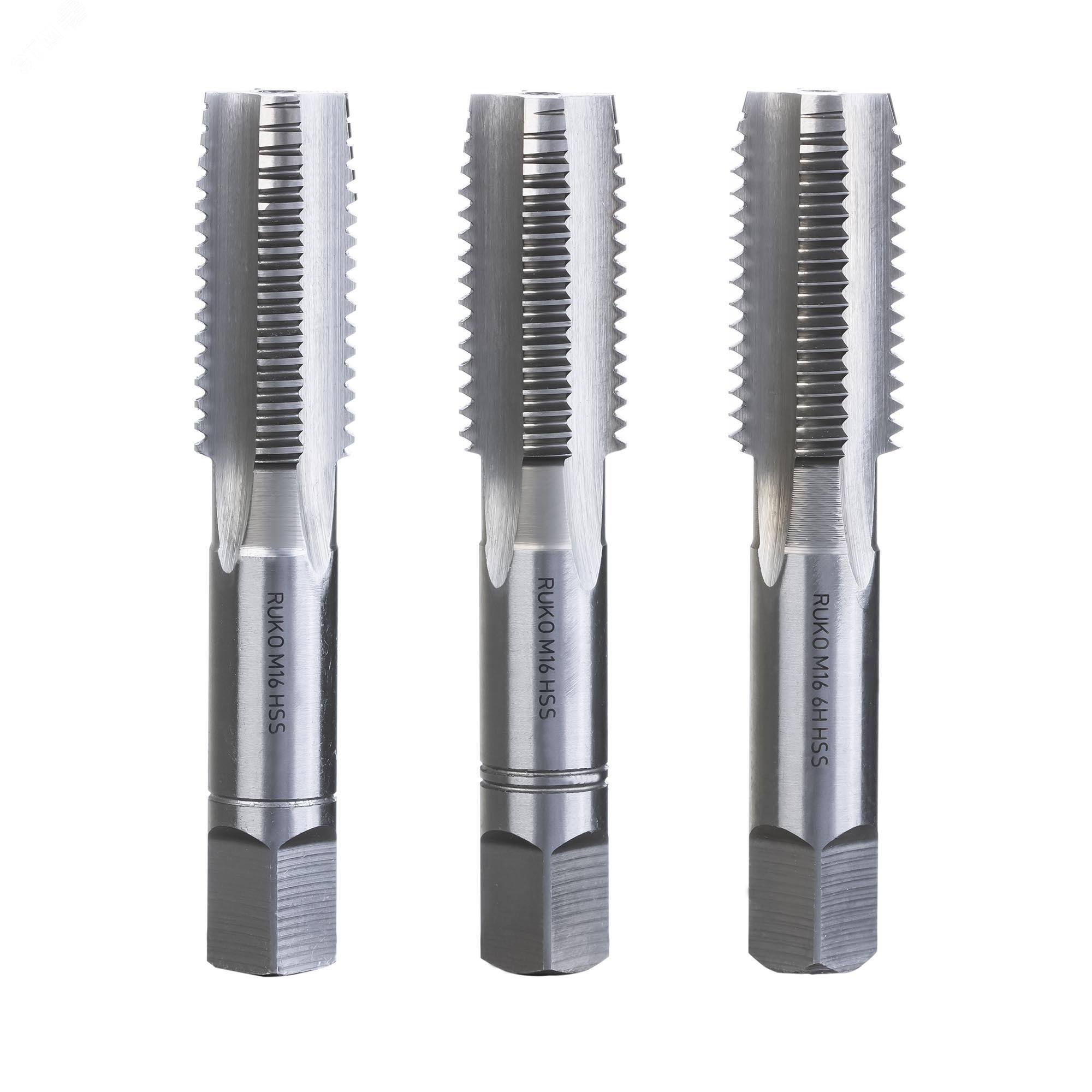 Изображение товара Набор метчиков 3шт М16х2,0 DIN352 6h HSS-G (комплект)