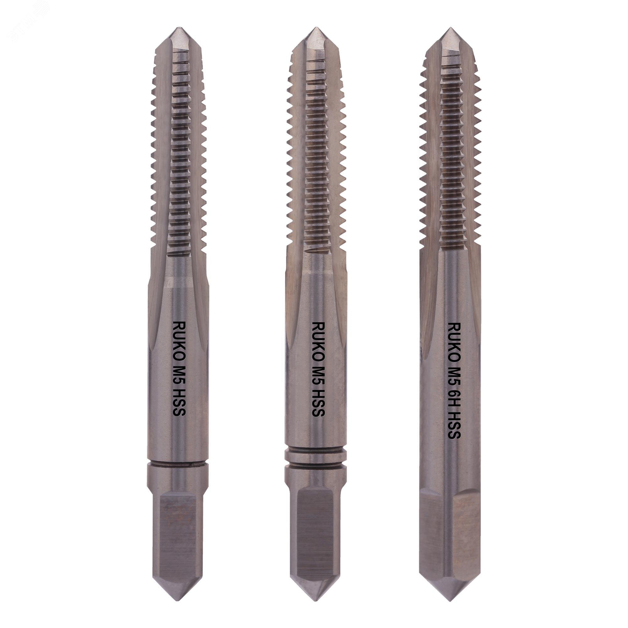 Изображение товара Набор метчиков 3шт М5х0,8 DIN352 HSS-G 6h (шт)