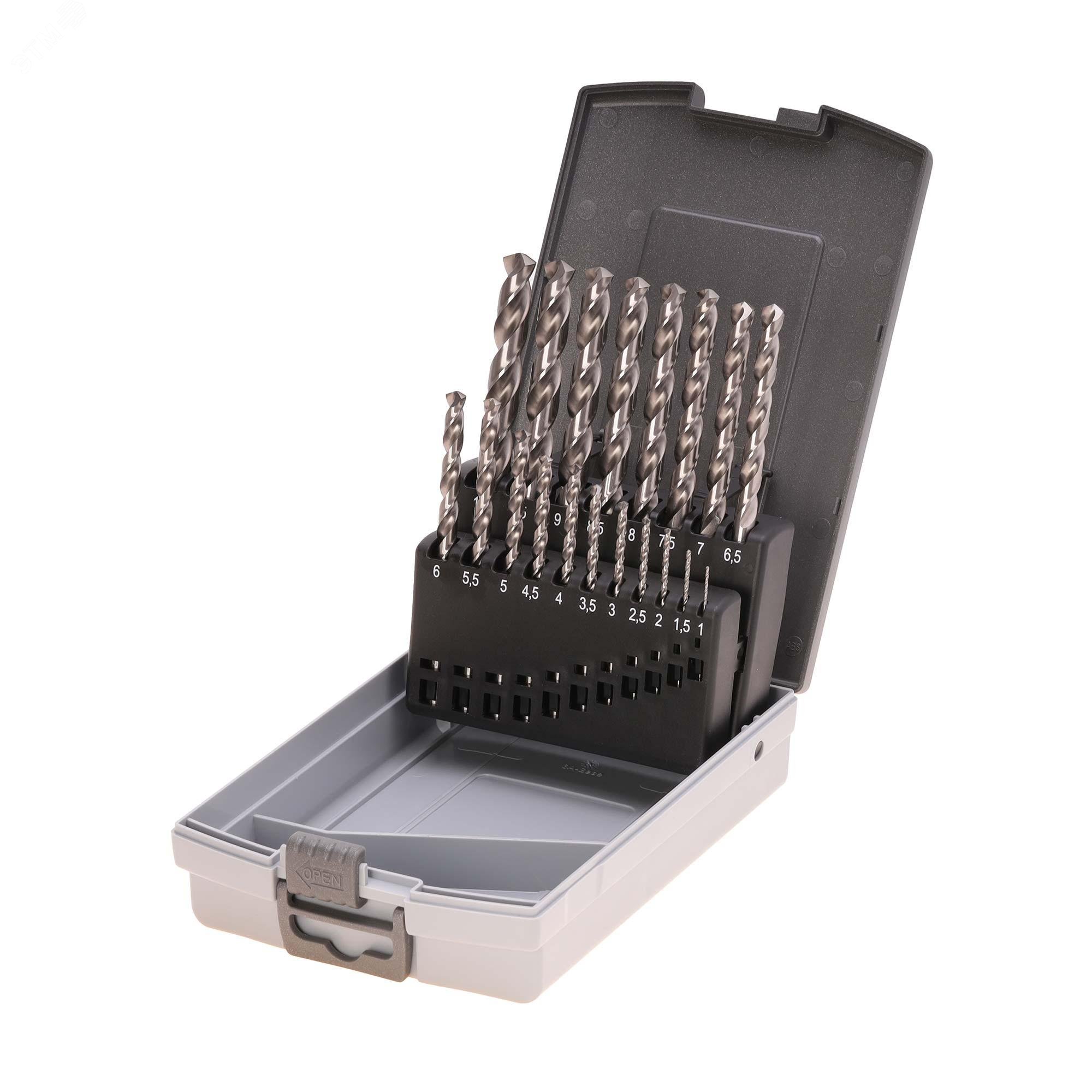 Изображение товара Набор сверл по металлу 1-10 мм 19 шт RUKO DIN 338 HSS-G