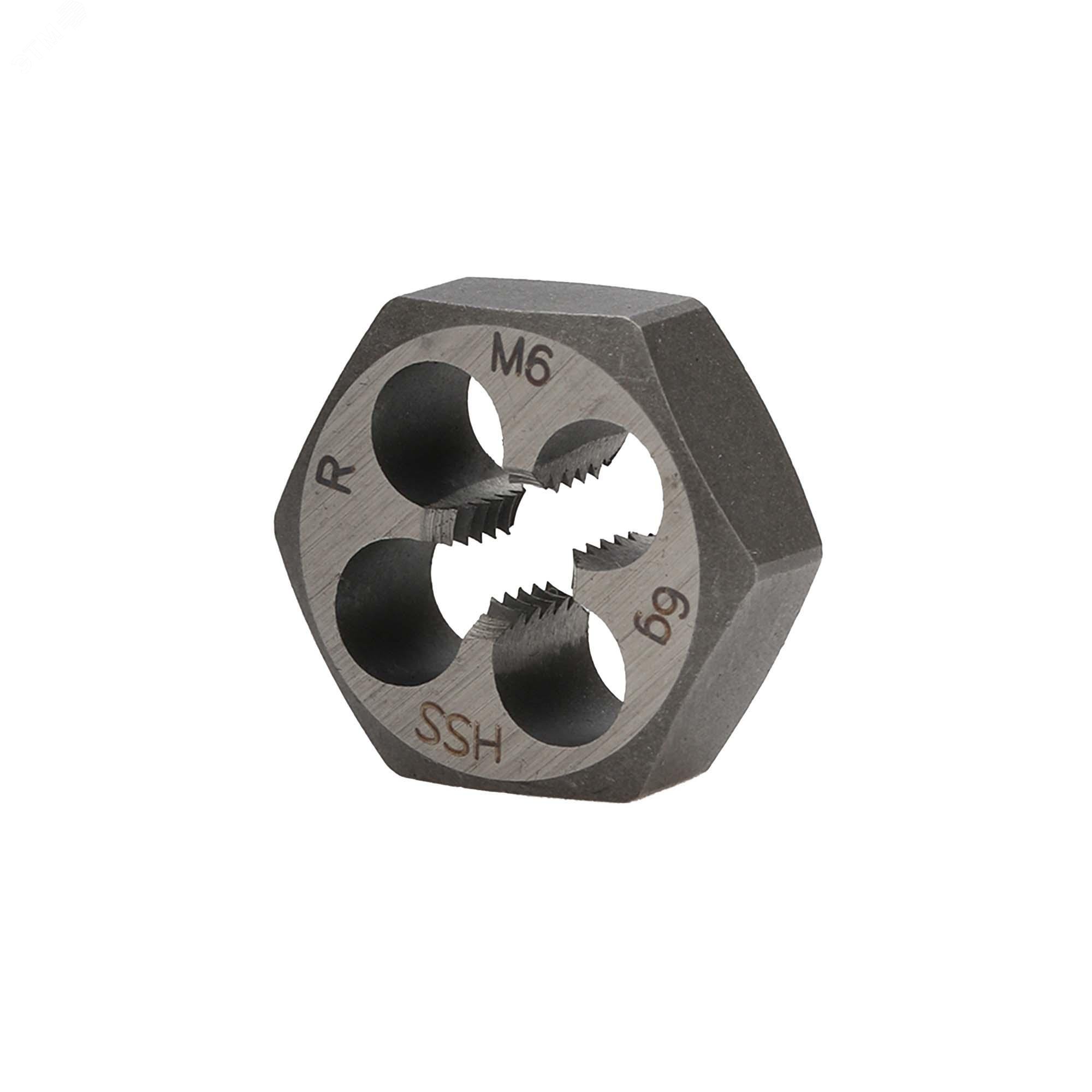 Изображение товара Плашка М6х1,0 HSS DIN 382 6g 18х7мм для нарезания резьбы