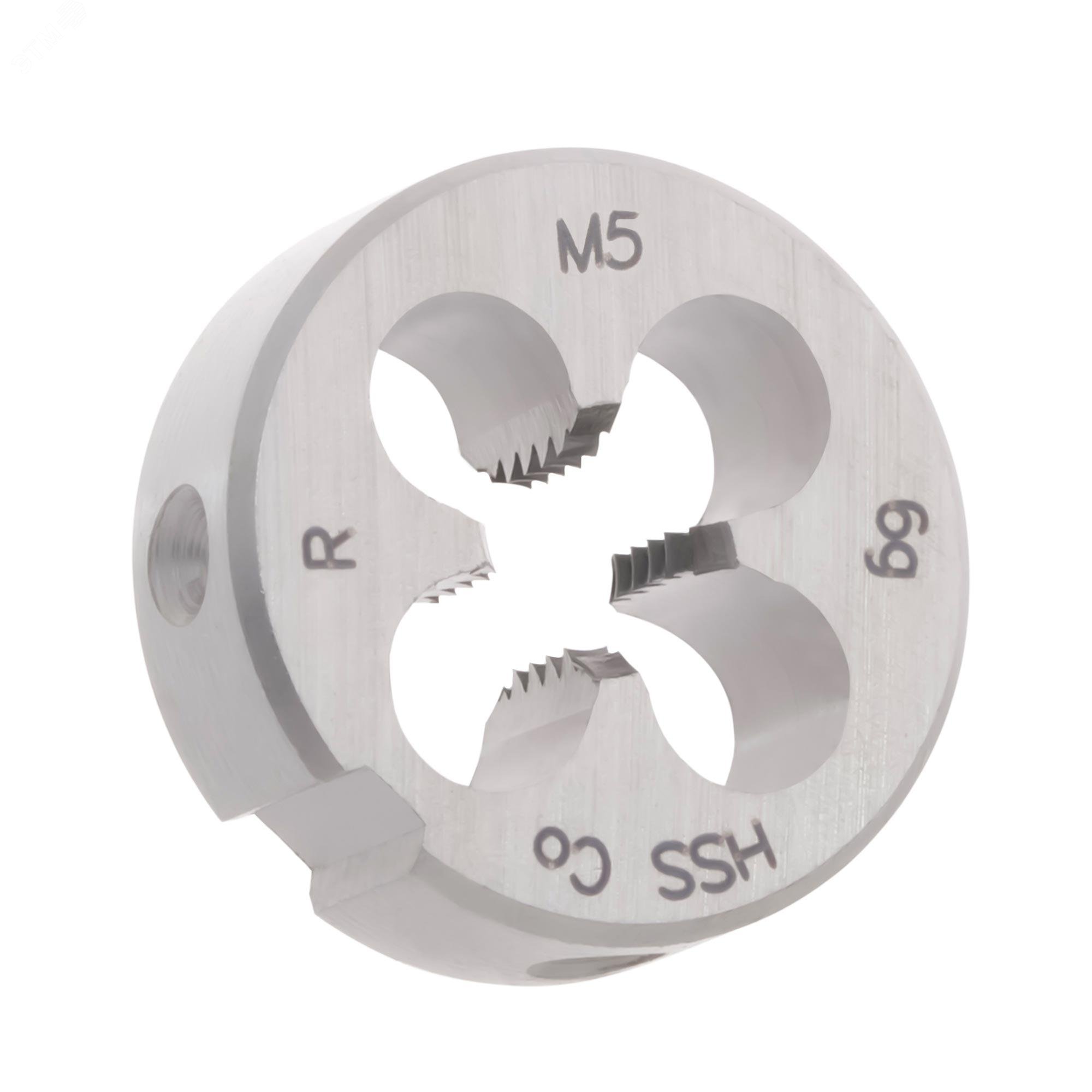 Изображение товара Плашка М5х0,8 HSSE DIN22568 20х7мм для нарезания резьбы из быстрорежущей стали