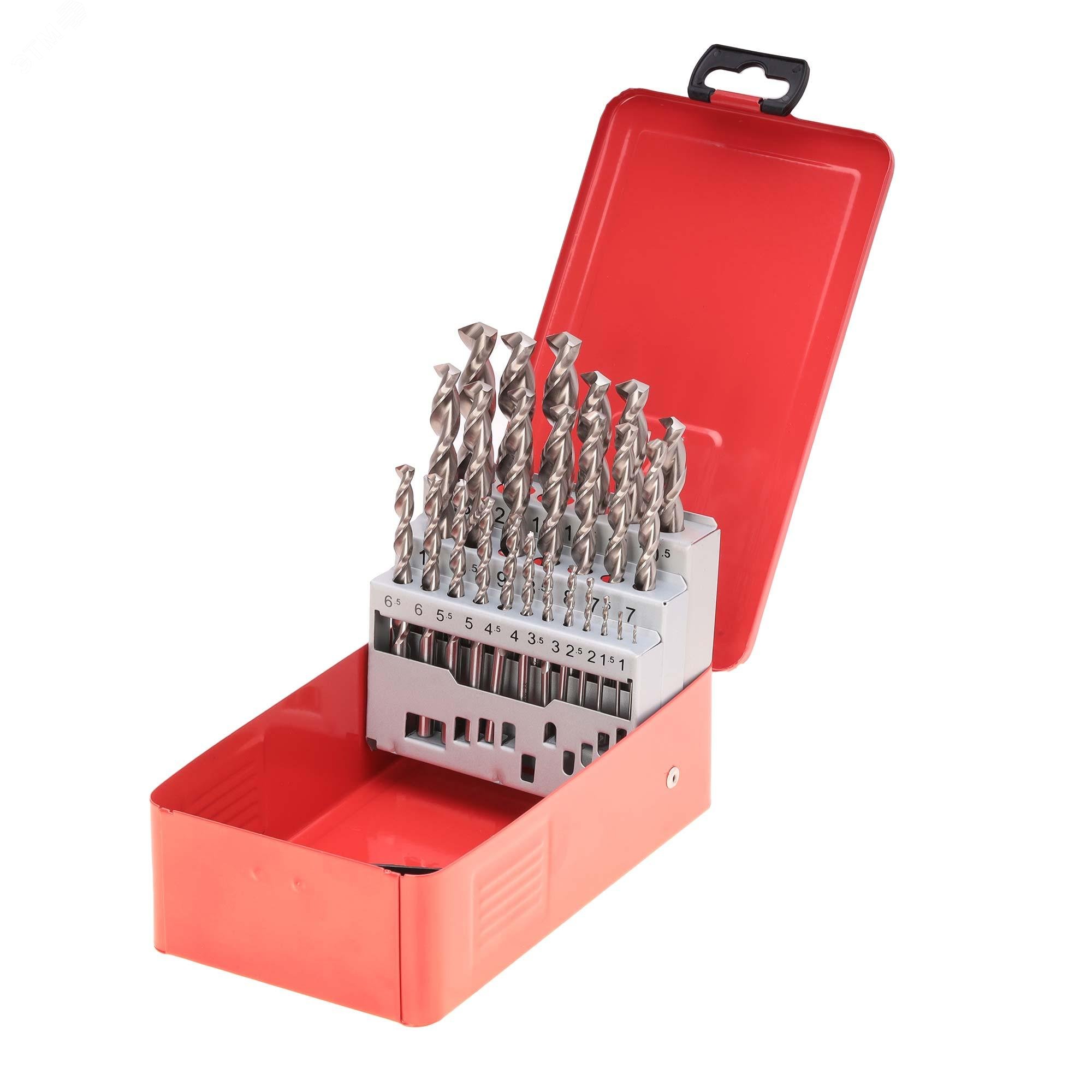 Изображение товара Набор сверл по металлу 1-13мм 25 шт HSS-G DIN338 профессиональный для металлообработки
