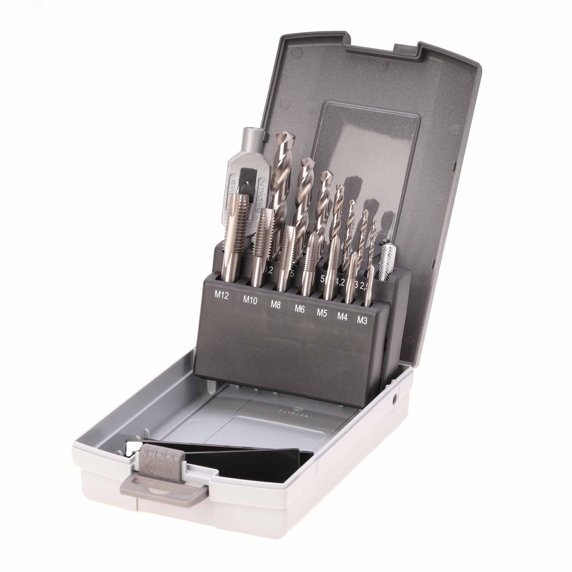 Изображение товара Набор однопроходных метчиков M3-M12 DIN352 из Быстрорежущей Стали RUKO Германия