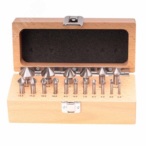 Изображение товара Набор зенковок 90° 4,3-25мм DIN335C HSS-G 3z 17шт (набор)