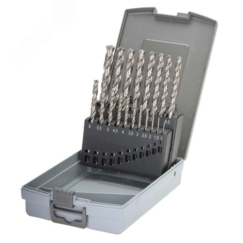 Изображение товара Набор сверл по металлу 1-10мм 19шт HSSE-Co8 VA 130° DIN338 (набор)