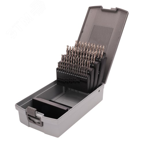 Изображение товара Набор сверл по металлу 1-5,9мм 50шт HSS-G 118° DIN338 (набор)