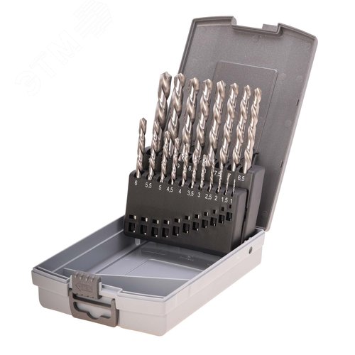 Изображение товара Набор левых сверл по металлу 1-10мм 19шт HSS-G 118° DIN338 (шт)