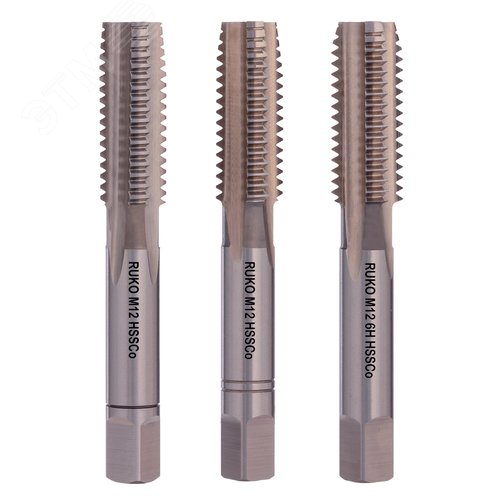 Изображение товара Набор метчиков 3шт М12х1,75 DIN352 6h HSSE (комплект)