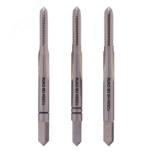 Изображение товара Набор метчиков 3шт М3х0,5 DIN352 6h HSSE (комплект)