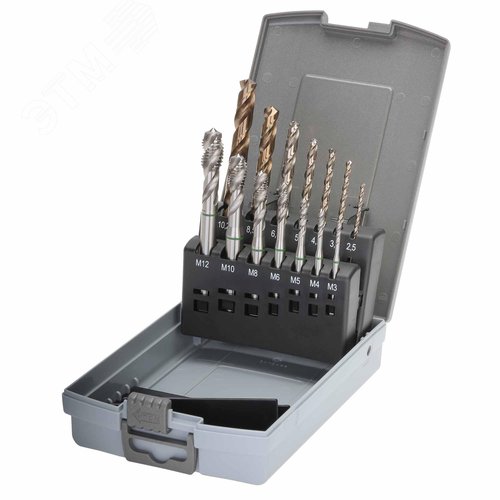 Изображение товара Набор машинных метчиков M3-M12 HSSE DIN371/376 14пр (набор)