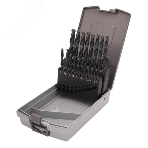 Изображение товара Набор сверл по металлу 1-10мм 19шт HSS-R 118° DIN338 (набор)