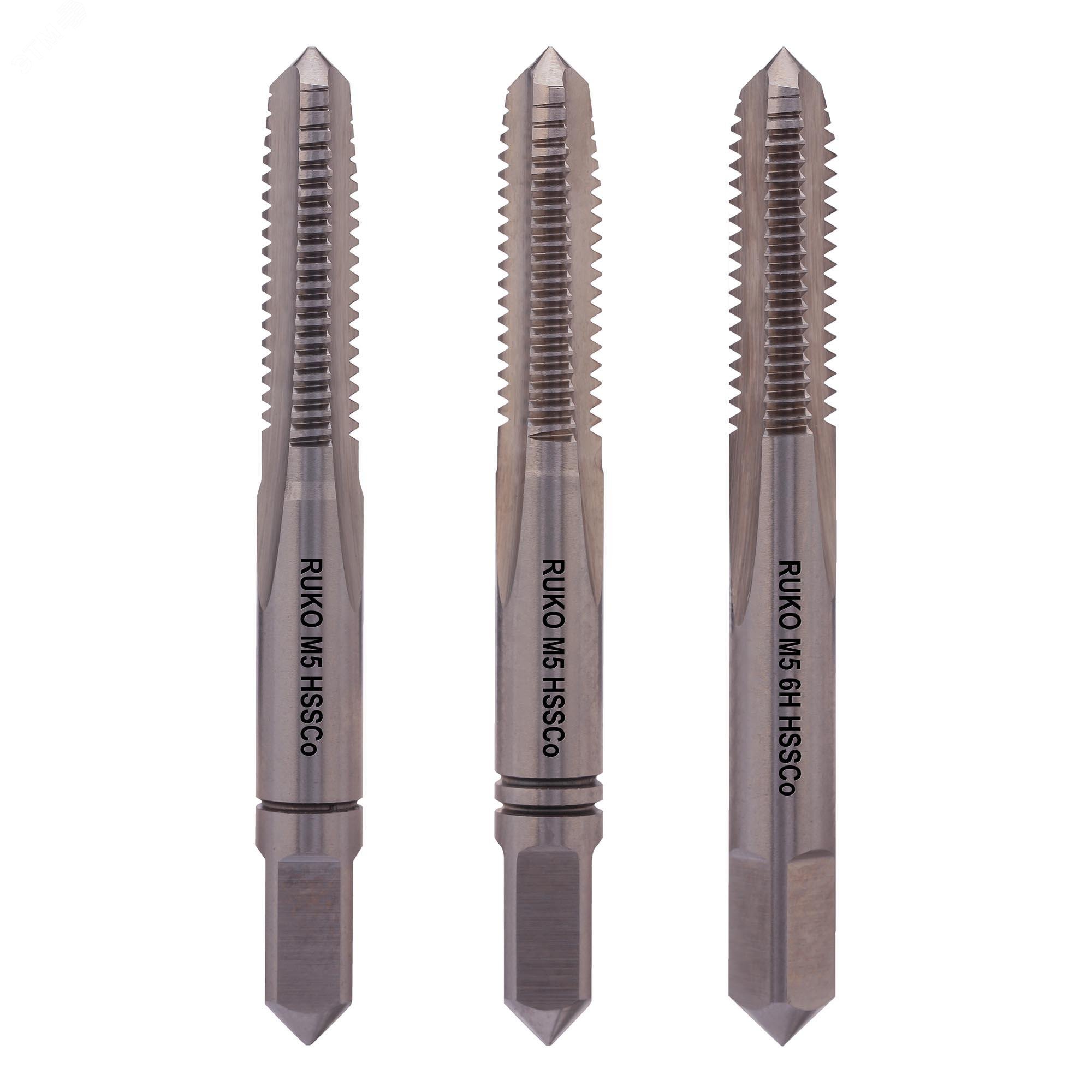 Изображение товара Набор метчиков 3шт М5х0,8 DIN352 6h HSSE (комплект)