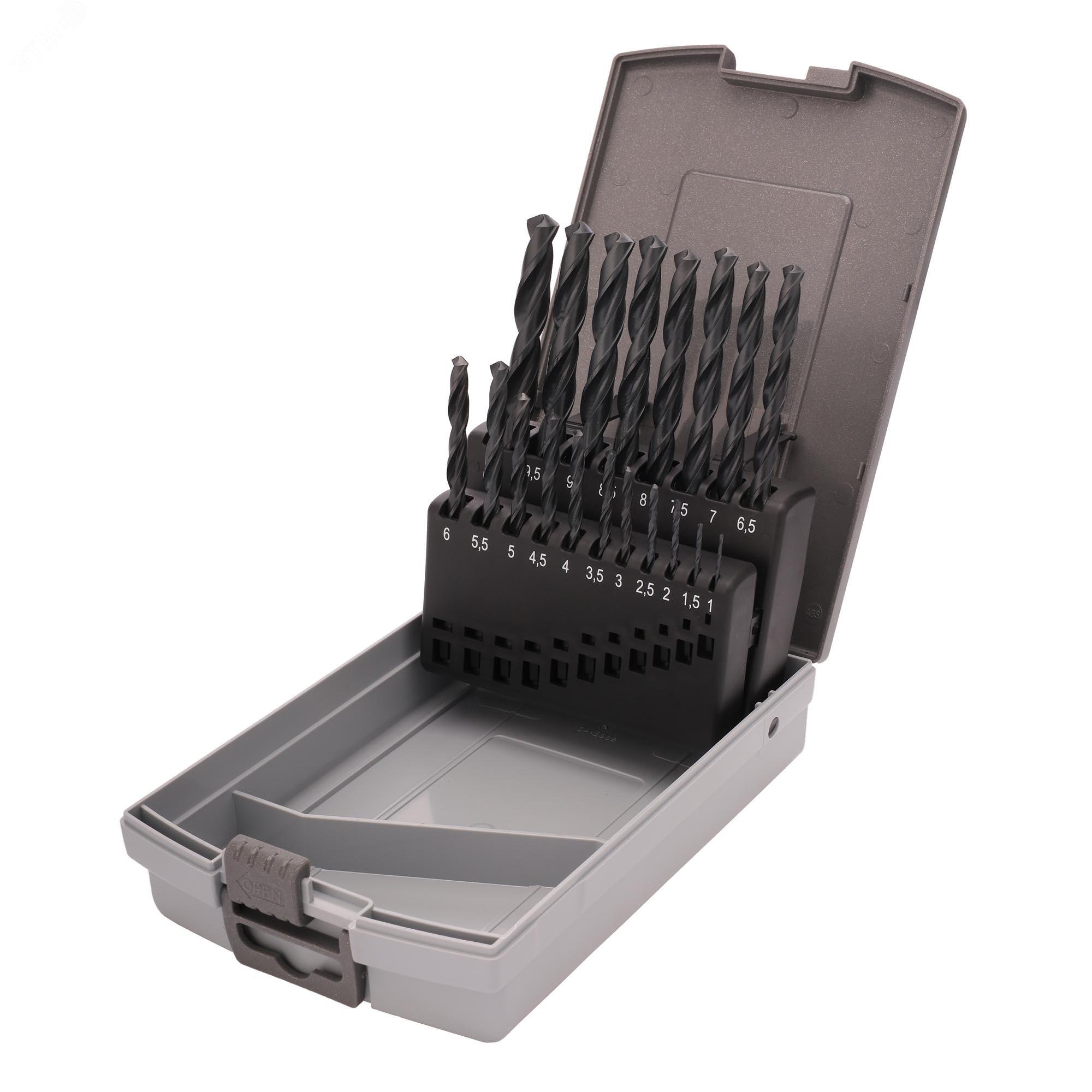 Изображение товара Набор сверл по металлу 1-10 мм 19 шт HSS-R DIN338 RUKO