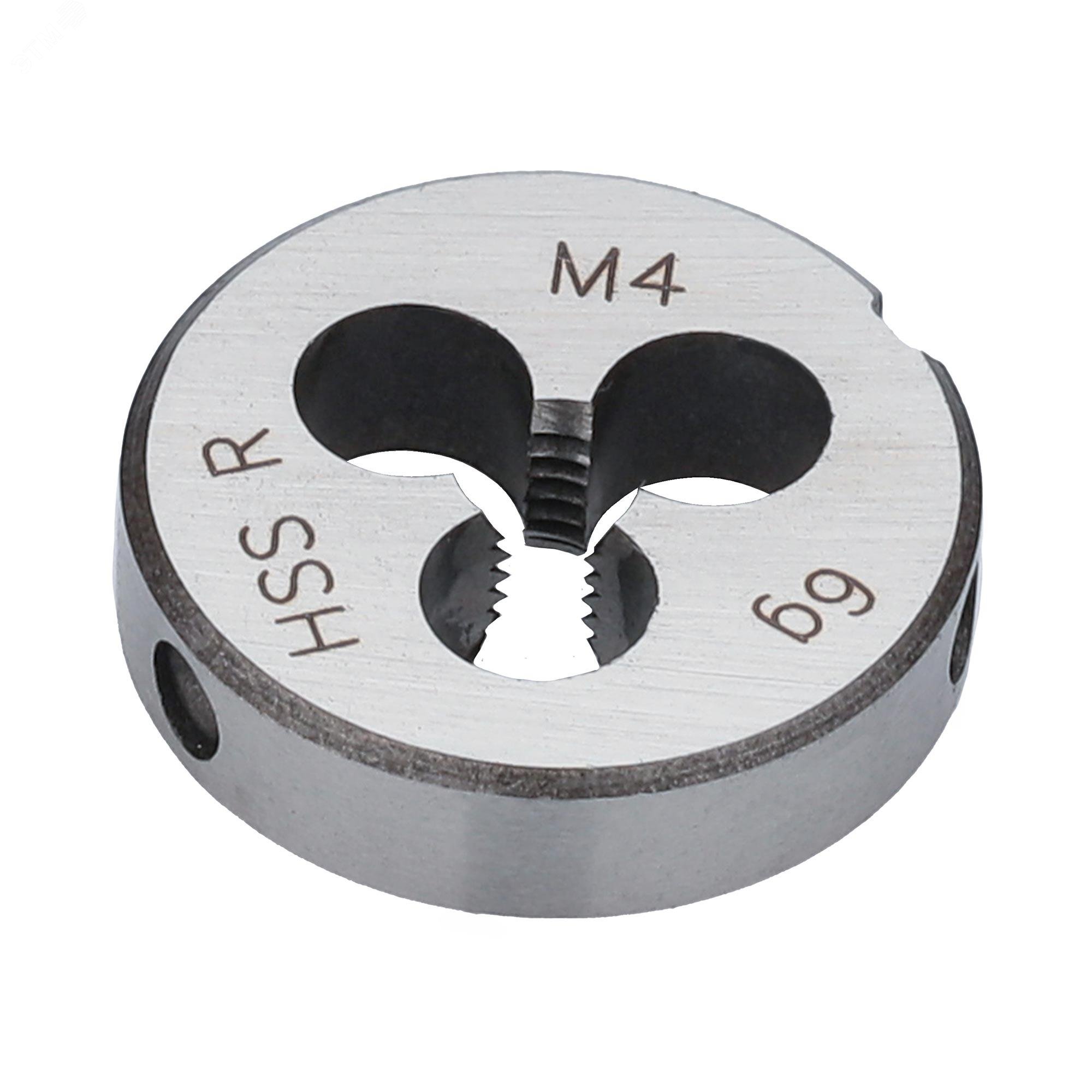 Изображение товара Плашка M4х0,7 HSS DIN22568 20х7мм для нарезания резьбы из стали и металлов