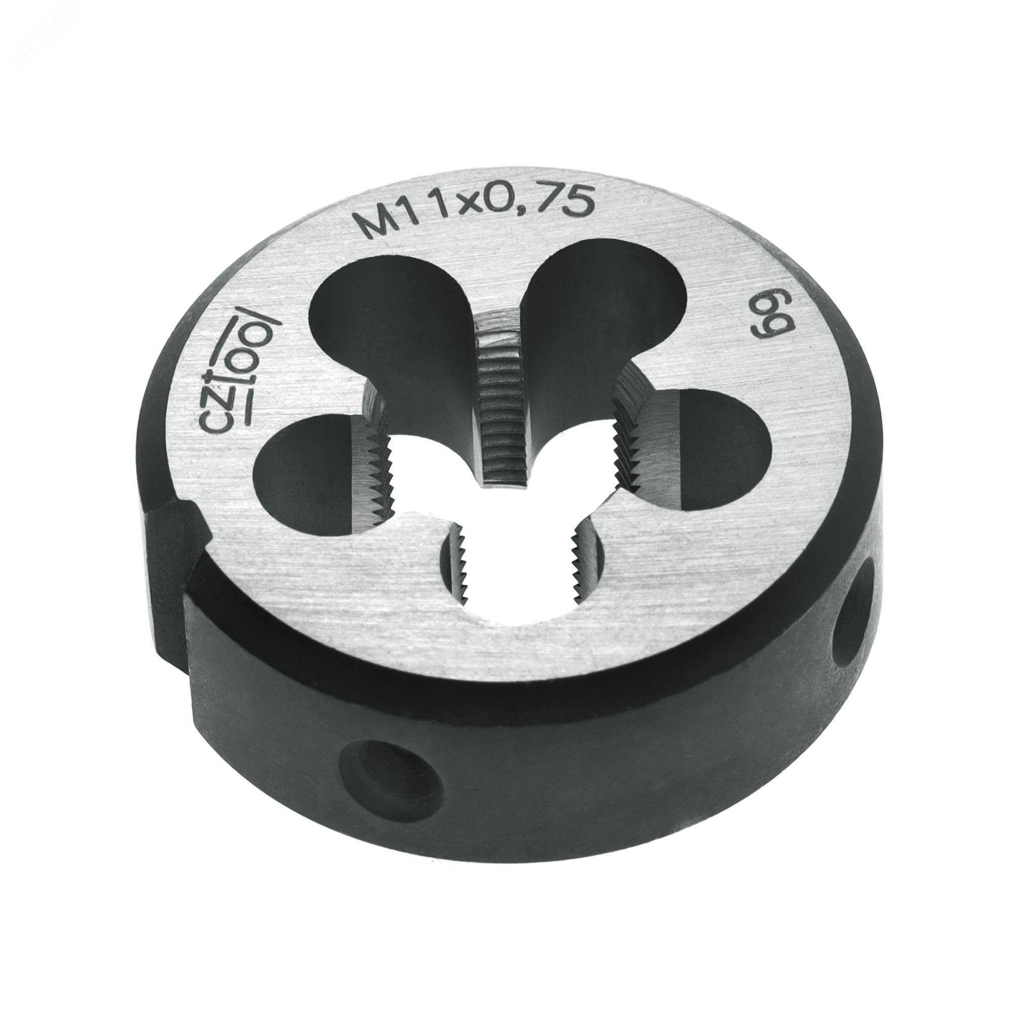 Изображение товара Плашка М11х0,75 115CrV3 DIN22568 30х11мм для нарезания резьбы инструментальная